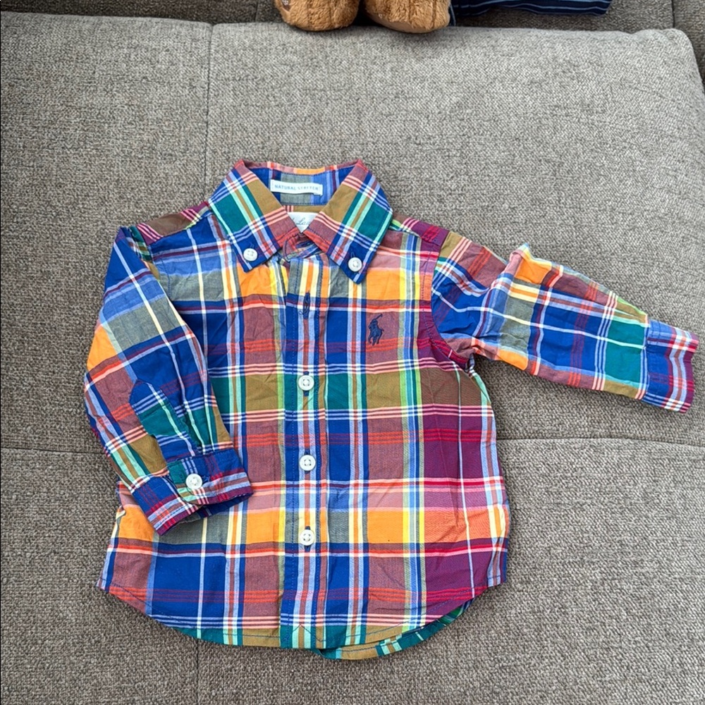 Ralph Lauren Kids Colorful Plaid Button Down Shirt